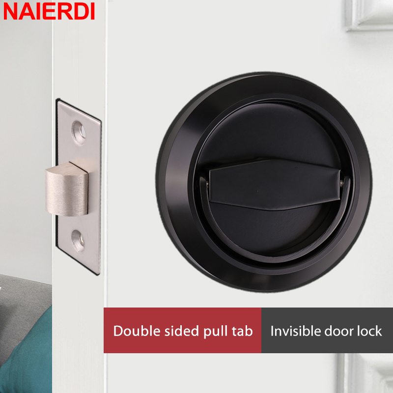 Furniture Sliding Door Hardware - Fechadura de porta redonda embutida NAIERDI,