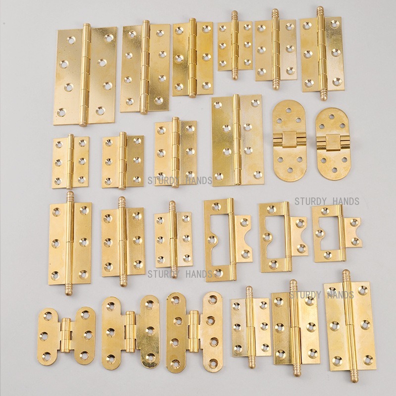 Furniture Hardware Gold - 10 Peças Dobradiças de Latão Douradas,