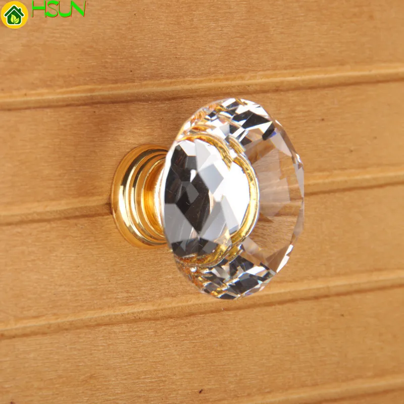 Puxadores de Cristal Dourado p - Furniture Hardware Gold avaliação e preço
